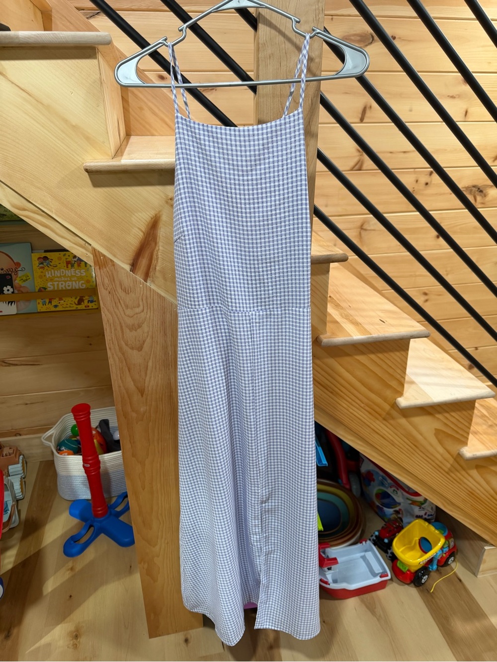 Dee Elly Lavender Gingham Maxi Slip Dress